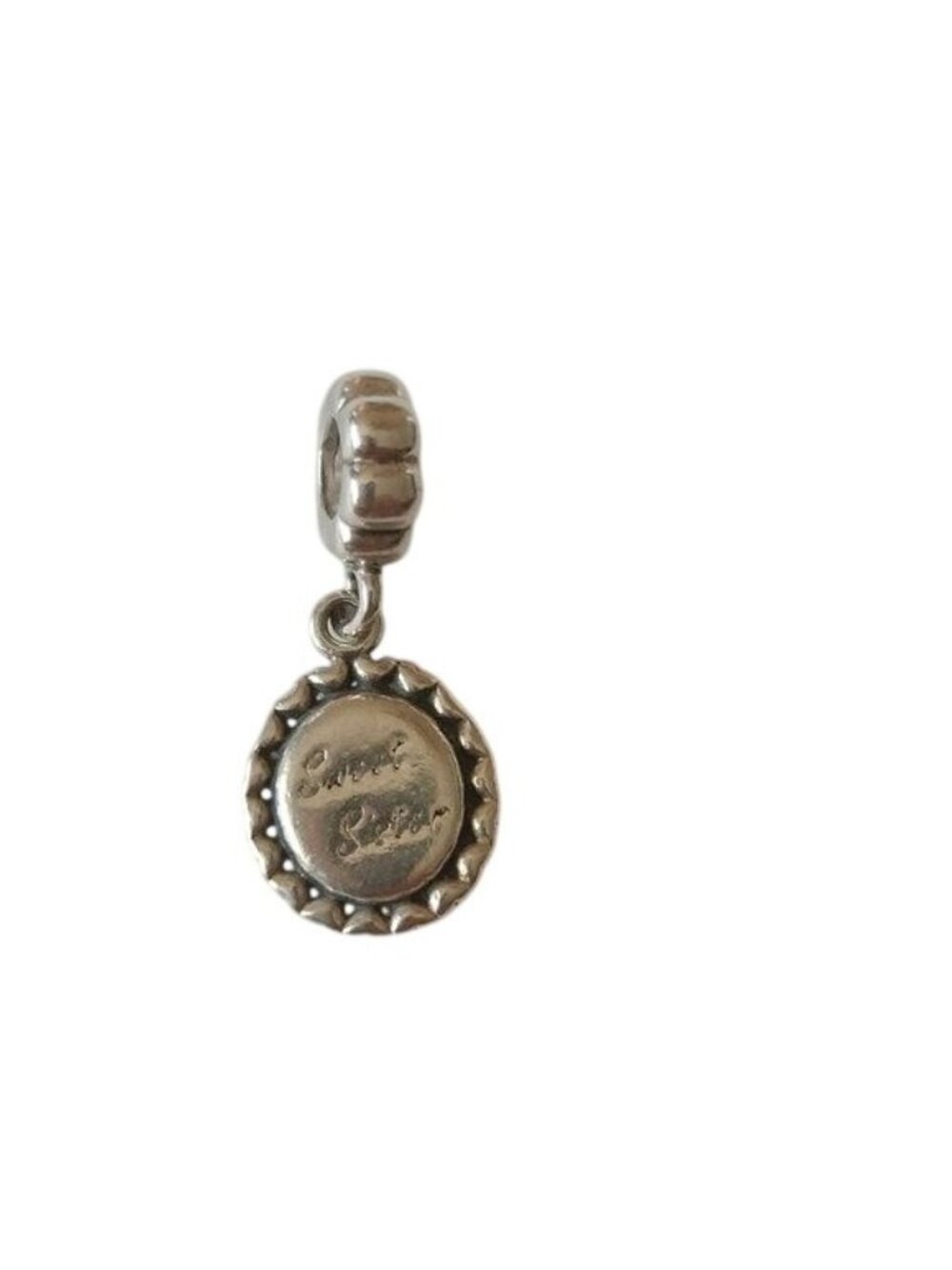 Pandora Sweet Sister Sterling Silver Dangle Charm 791126cz - Picture 2 of 2
